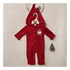 Baby Christmas Hooded Fleece Coverall Baby’s 0/3m Holiday Outfit African Santa